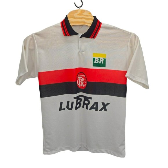 Vtg Mascote Flamengo Lubrax Football Brazil Soccer 90s White Jersey Petrobras 11 - Picture 2 of 10